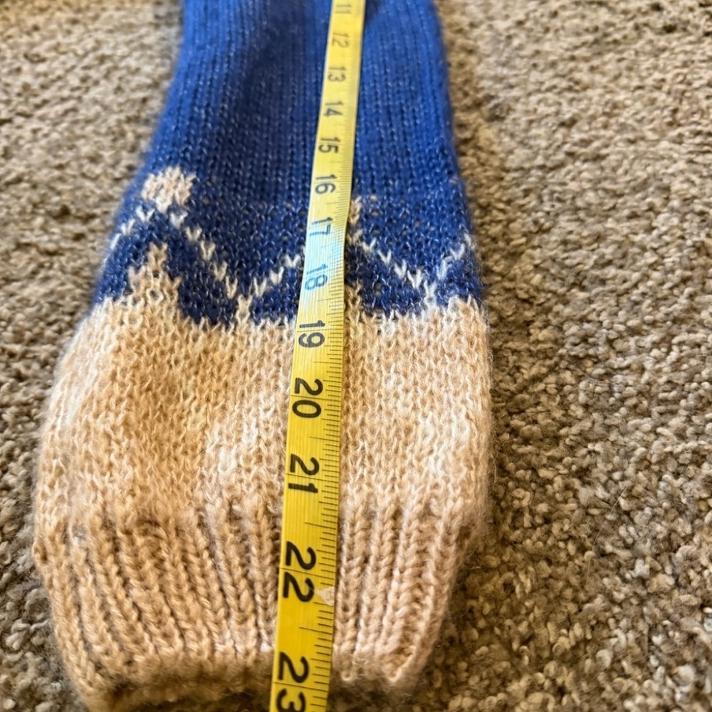 Navy Blue and Cream Fair Isle Crewneck Sweater - Picture 3 of 7